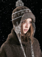 Striped Snowflake Knit Earflap Hat