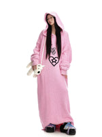 Hooded Plush Knit Dress