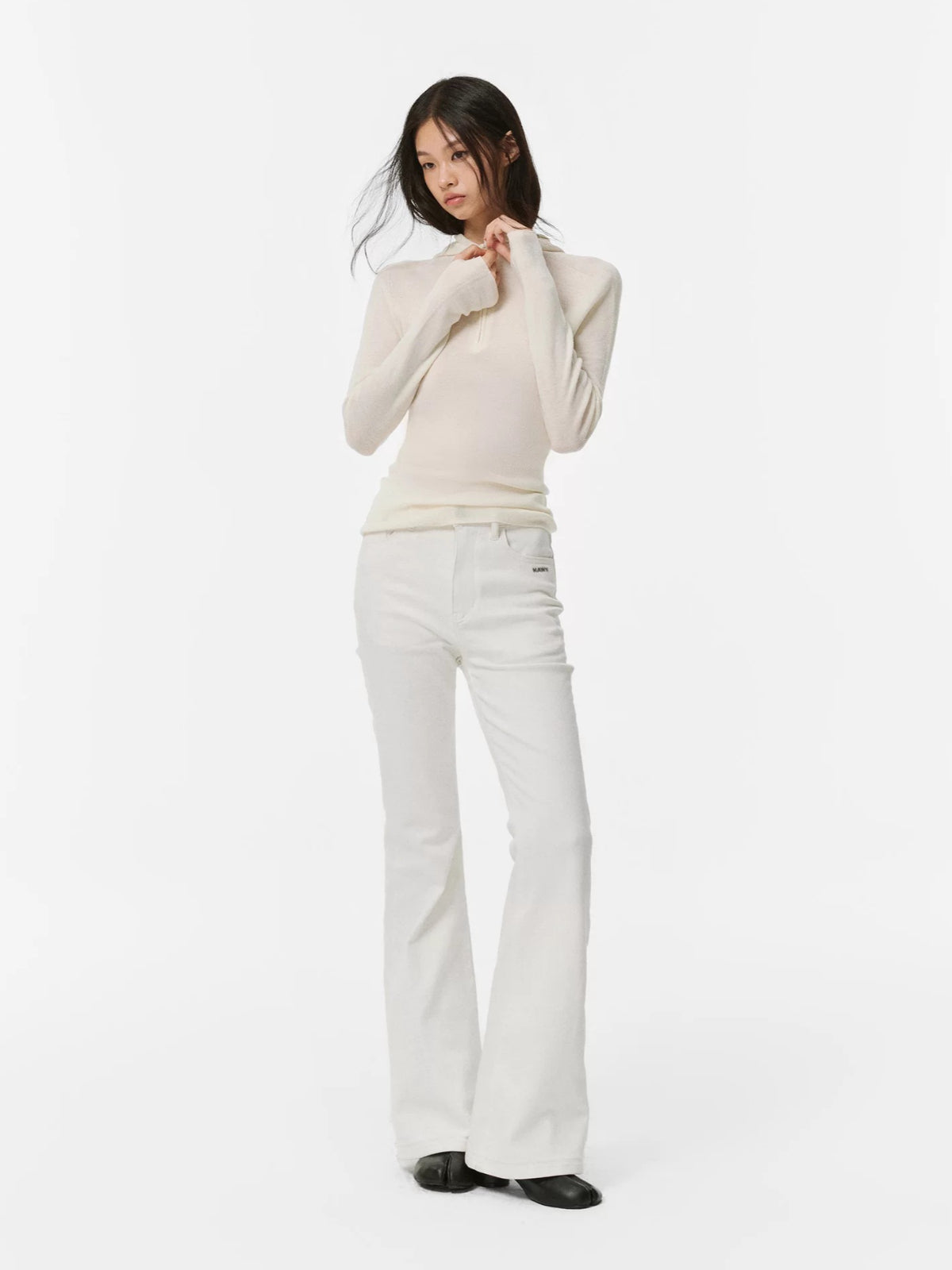 Pure Wool Half-Zip Hooded Sweater