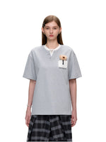 Pocket Doll Fake Two-piece Cotton T-shirt