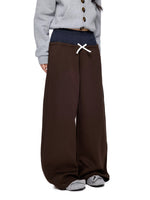 Polka Dot Contrast Waist Sweatpants