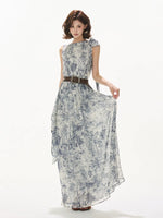 Forest Print Chiffon Dress