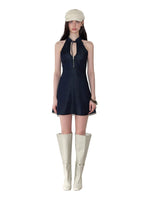 Teardrop Halter Mini Dress