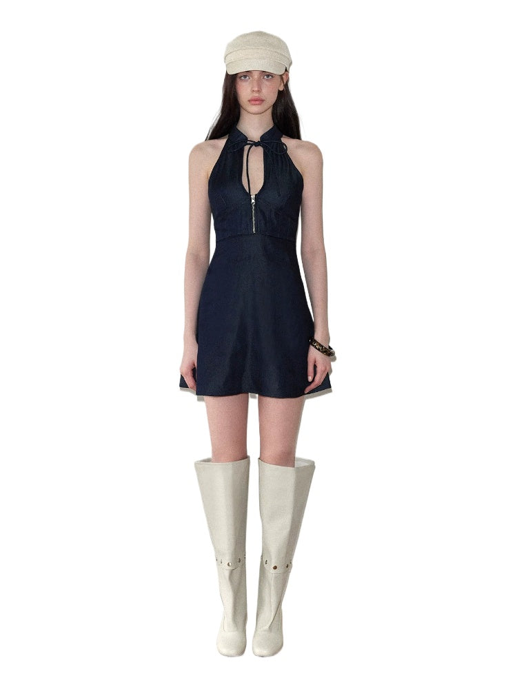 Teardrop Halter Mini Dress