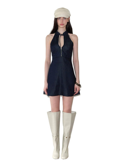 Teardrop Halter Mini Dress