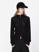 Black Cropped Knit Cardigan