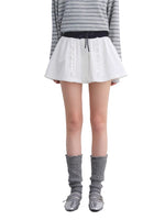 Ruffle Tie Pleated Skirt