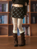 Plaid Double Breasted Mini Skirt