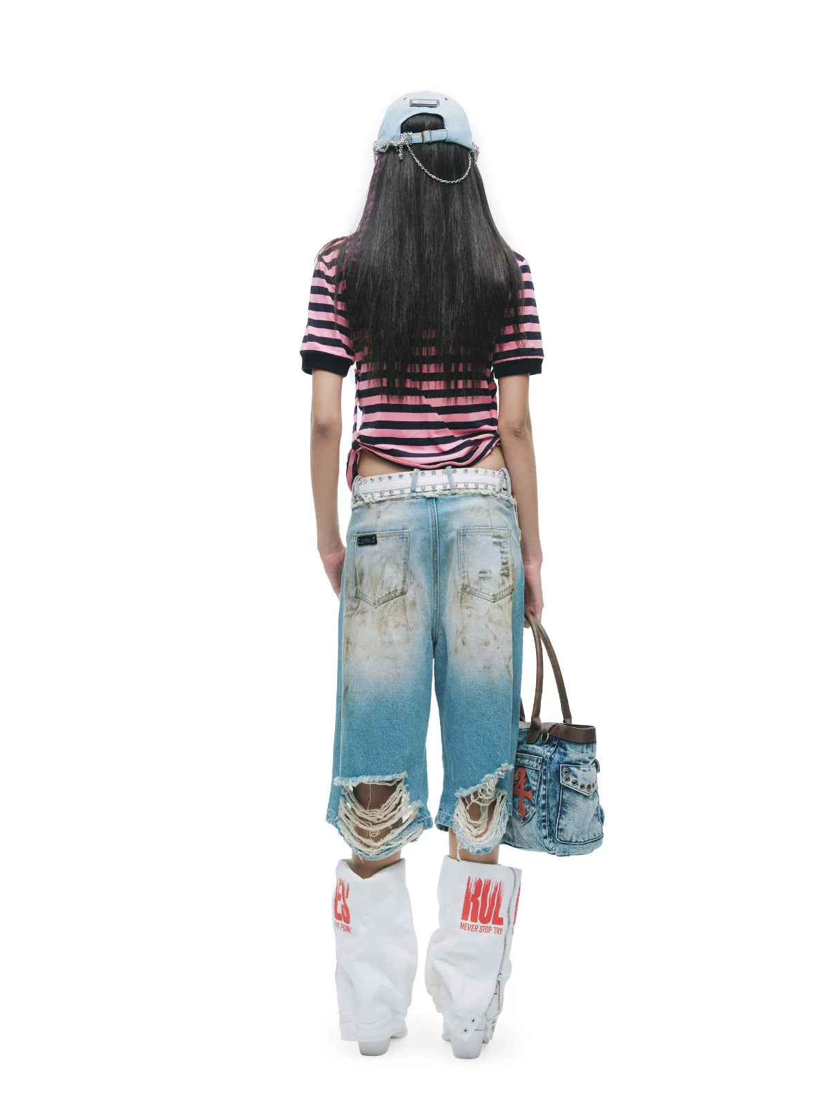 Grunge Distressed Bermuda Shorts