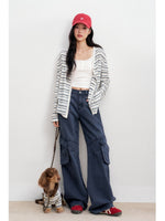 High Waist Cotton Cargo Pants