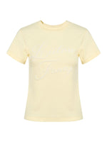 Yellow Beaded Ribbed T-shirt