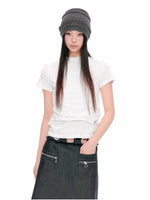 Minimalist Ruched Back Zip T-Shirt