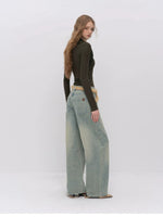 Vintage Washed Wide Leg Jeans