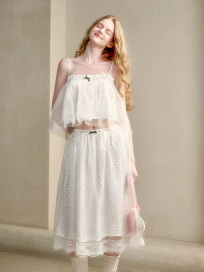 Pearl Organza Polka Dot Set