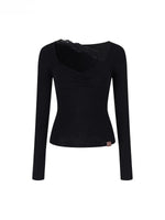 Ruched Lace Detail Knit Top