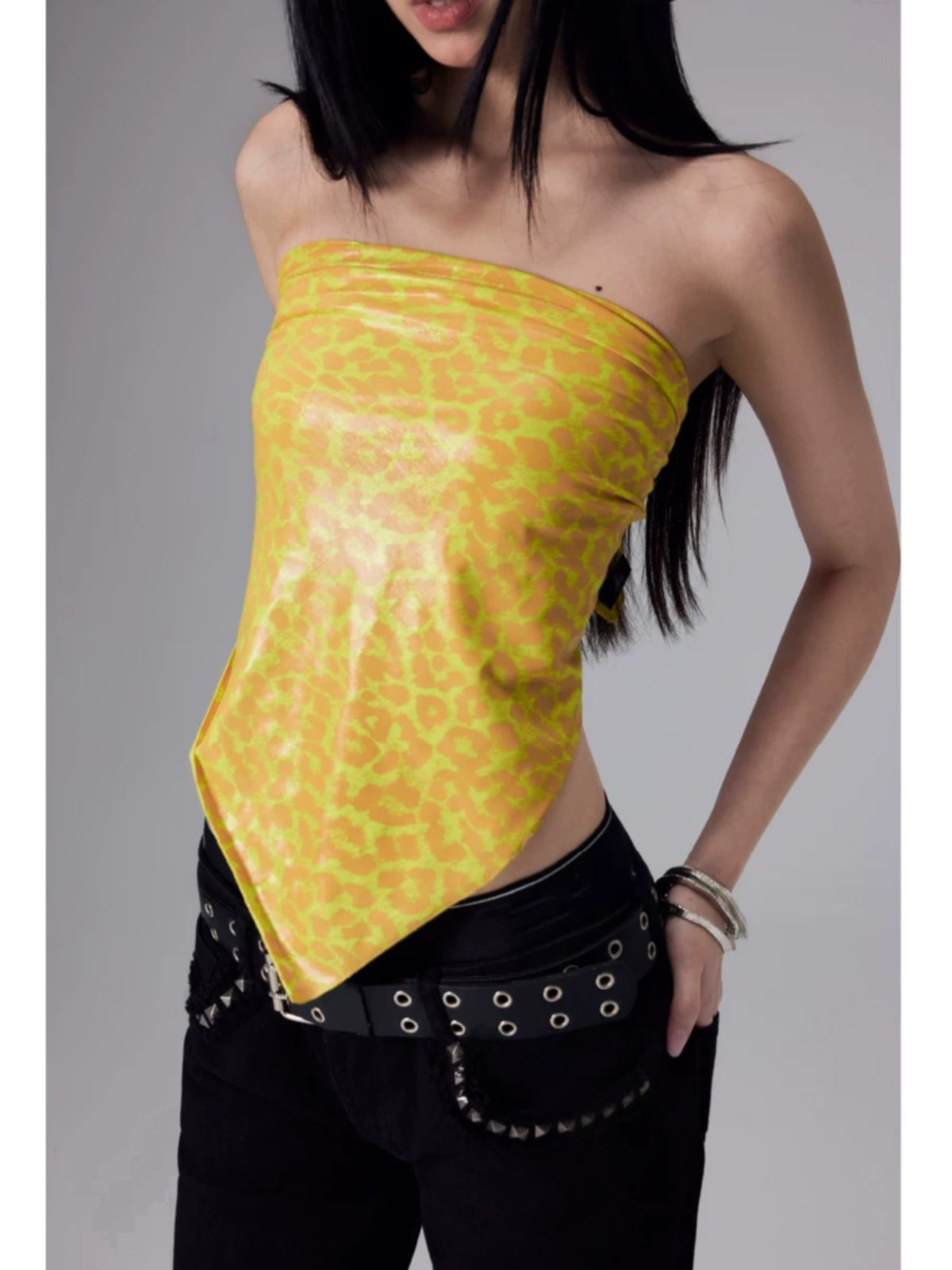Silk Scarf Print Bandeau Top