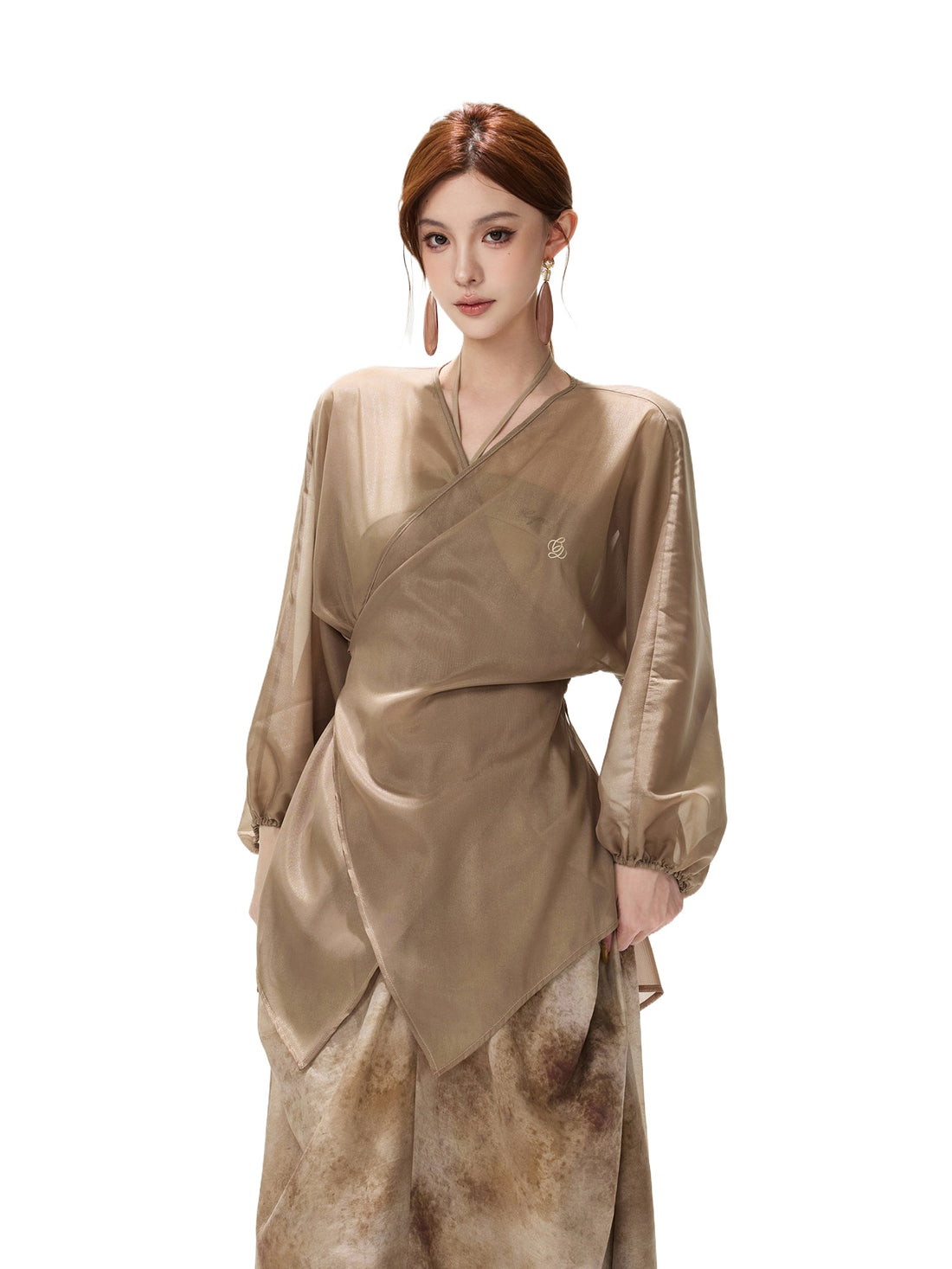 Sheer Wrap Chiffon Shirt