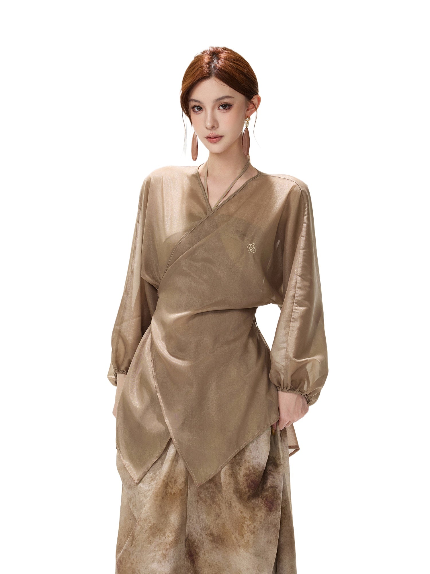 Sheer Wrap Chiffon Shirt