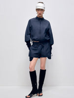 Color Block Outdoor Sports Jacket & Shorts Set