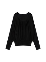 Lyocell Pleated Hoodie Top