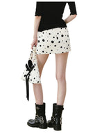 Polka Dot Zipper Reversible Skirt