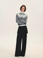 Detachable Overlay Wide Leg Pants