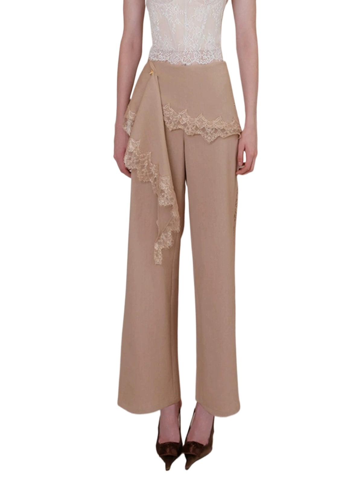 Lace Wide Leg Suit Pants