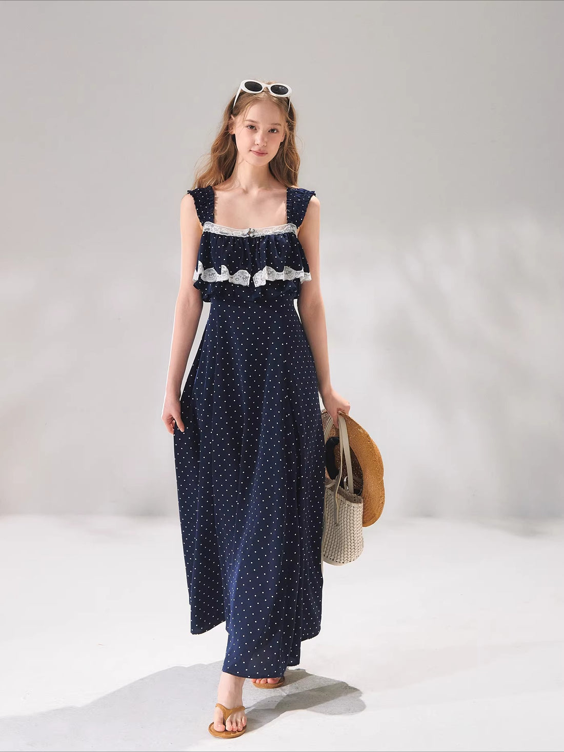 Polka Lace Strap Dress