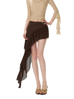 Asymmetric Ruffle Mini Skirt