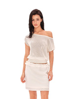 Linen Ruffle Tube Skirt