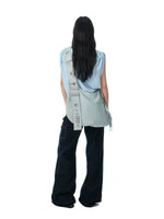 Textured Cotton Sleeveless T-Shirt