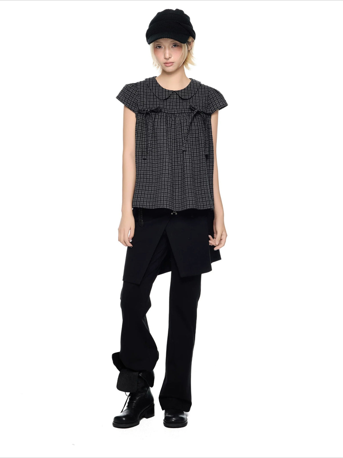 Plaid Peter Pan Top