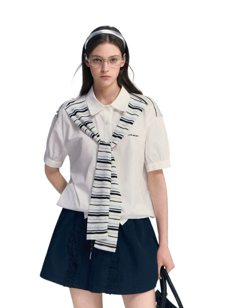 Striped Shawl Shirt