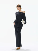 Detachable Shawl Knit Skirt Set