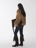 Heavycrafted Racoon Fur Knit Lapel Fur Coat
