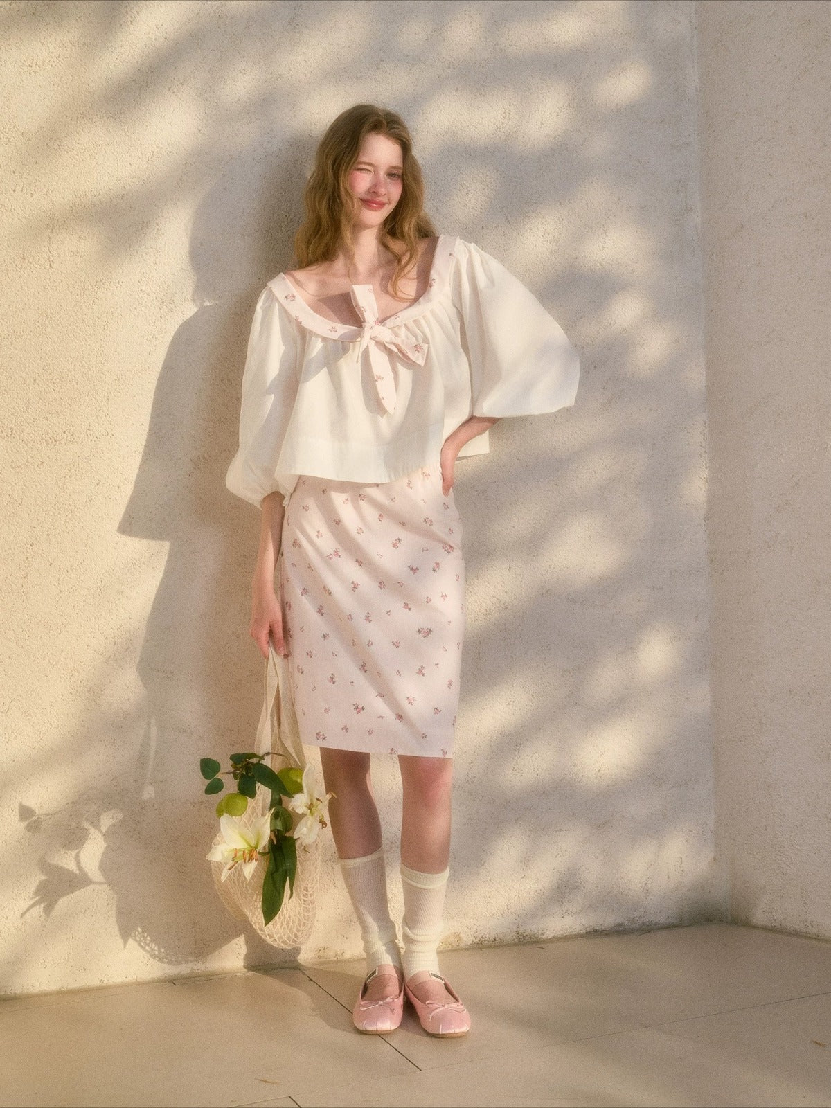 Floral Puff Sleeve Set