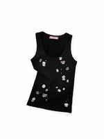 Vintage Print Wide-Strap Tank Top