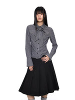 Vintage Plaid Bow Tie Shirt