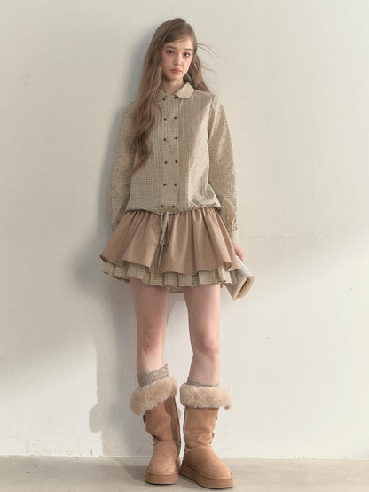 Vintage Doll Collar Double-Breasted Shirt