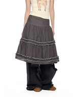 Ruffle Layered Midi Skirt