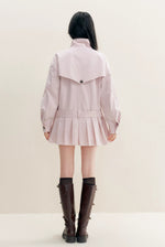 Pleated Hem Belted Trench