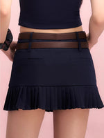 Double Waist Pleated Skirt