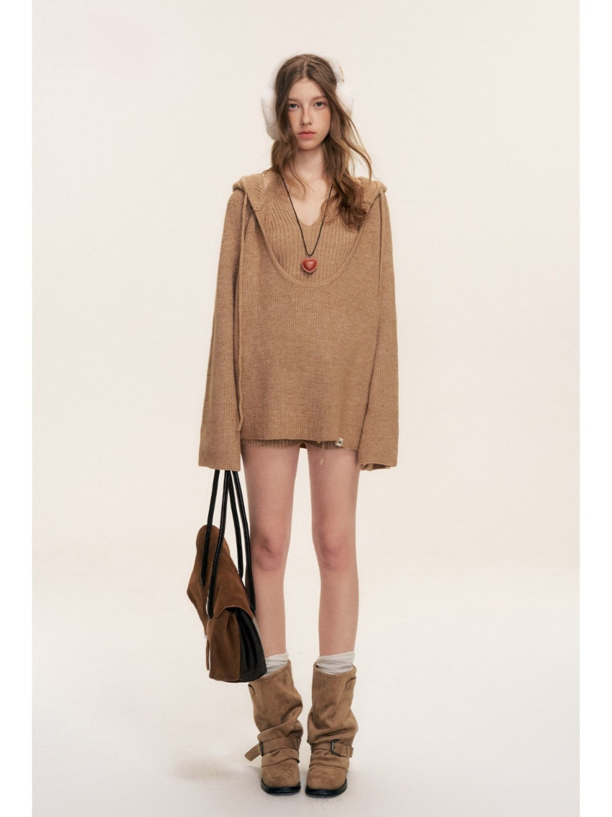 Halter Hooded &amp; Three Piece Knit Set