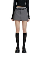 High-Waisted Color-Blocked A-Line Skirt
