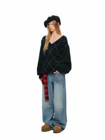 Washed Denim Wide-Leg Pants