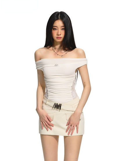White Satin Patchwork Bodycon Dress
