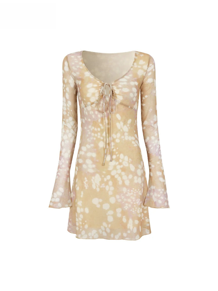 Deer Print Mesh Dress