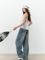 Large Bow Pleated Lightweight Cami Vest