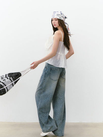 Large Bow Pleated Lightweight Cami Vest