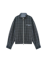 Reversible Plaid Stand Collar Jacket